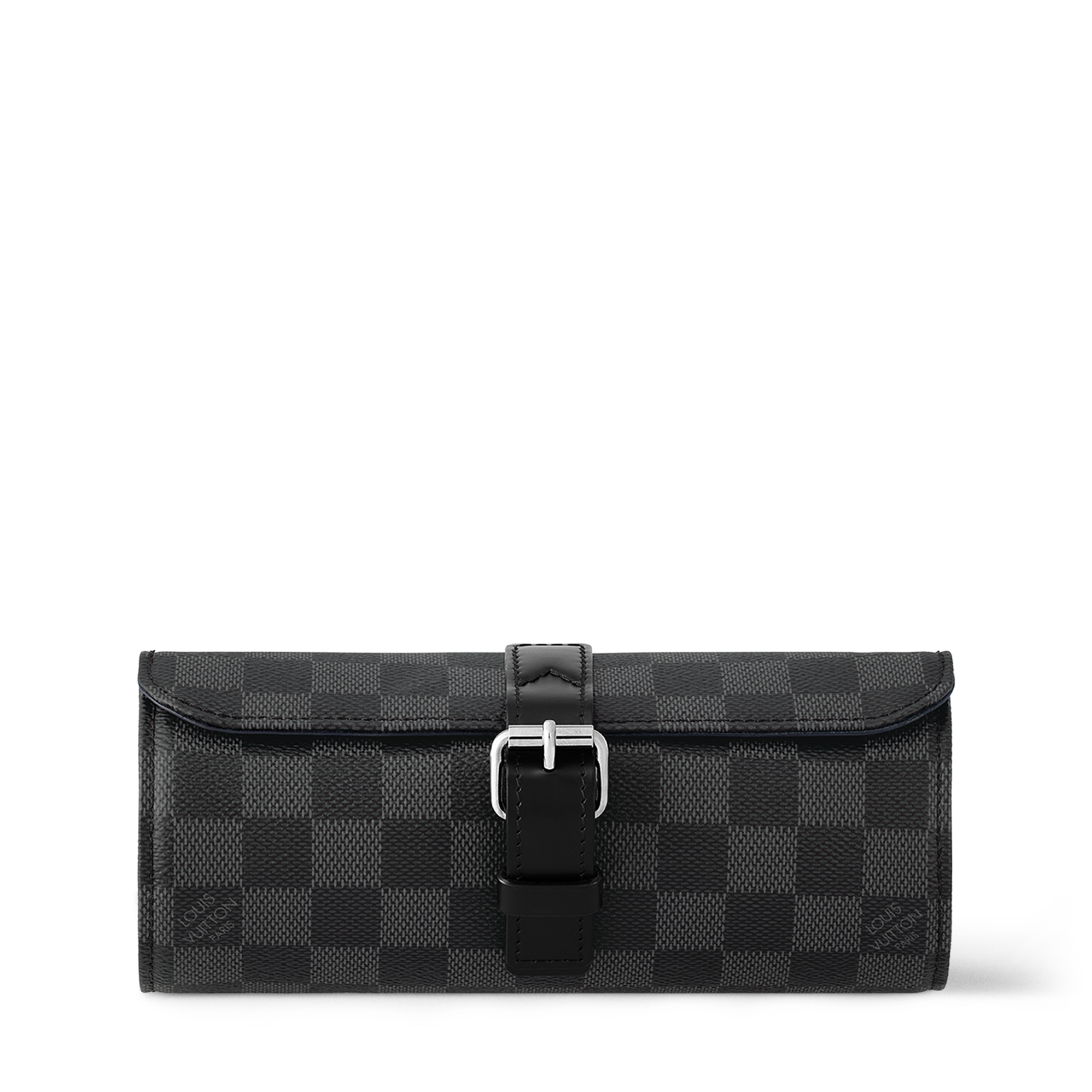 3 Watch Case Damier Graphite Canvas - Luxury Travel - N41137 Grey